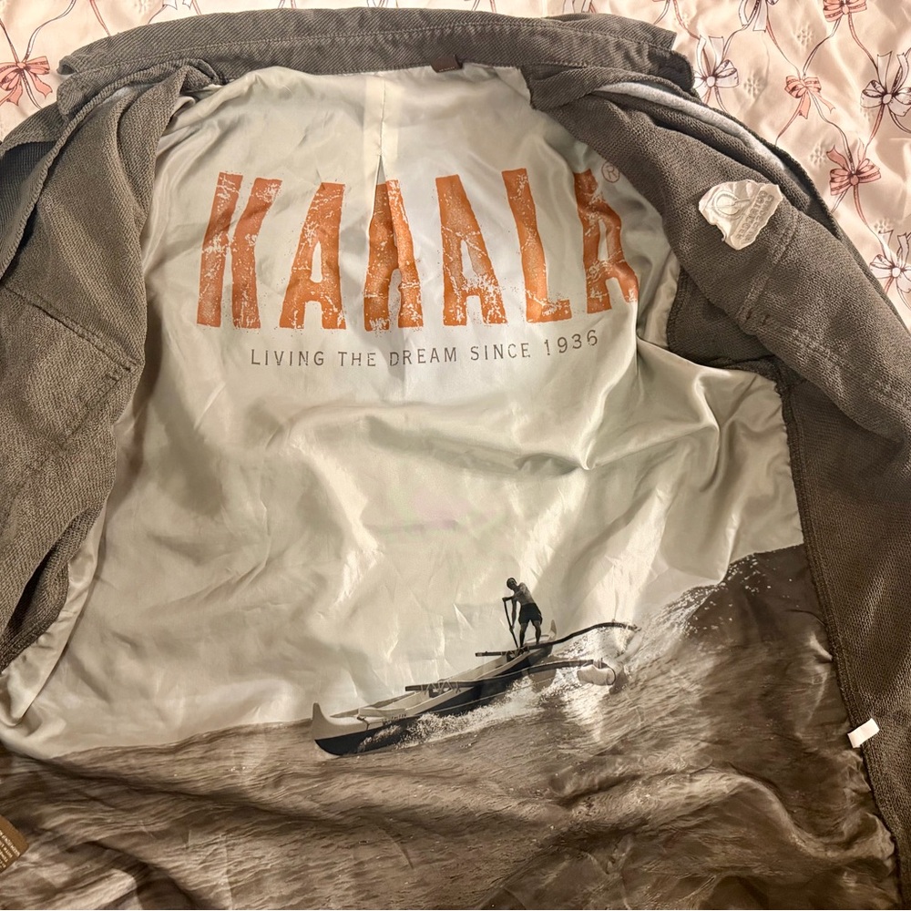 Men’s Kahala Outrigger Canoe Club Olive Green Corduroy Shirt Jacket- size L - Picture 5 of 5